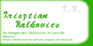 krisztian malkovics business card