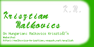 krisztian malkovics business card